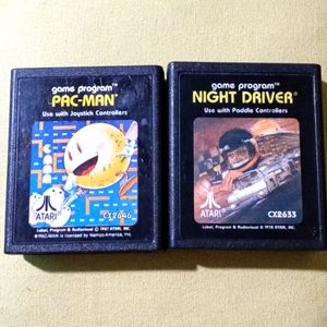 2 Piece Atari Games 1978 Night Driver 1981 Pac-Man